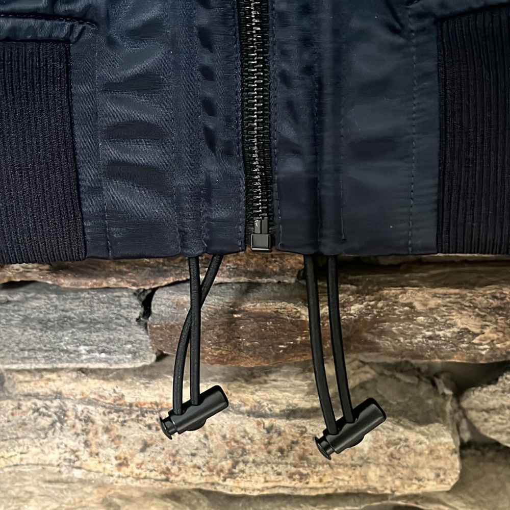 Tibi Navy Satin Bomber Jacket - Picture 5 of 7